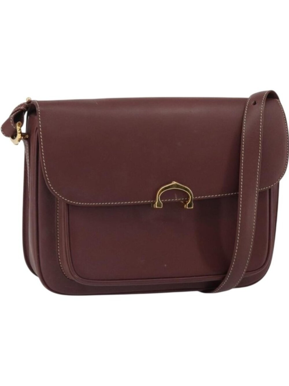 CARTIER Must Line Shoulder Bag Leather Bordeaux Gold
